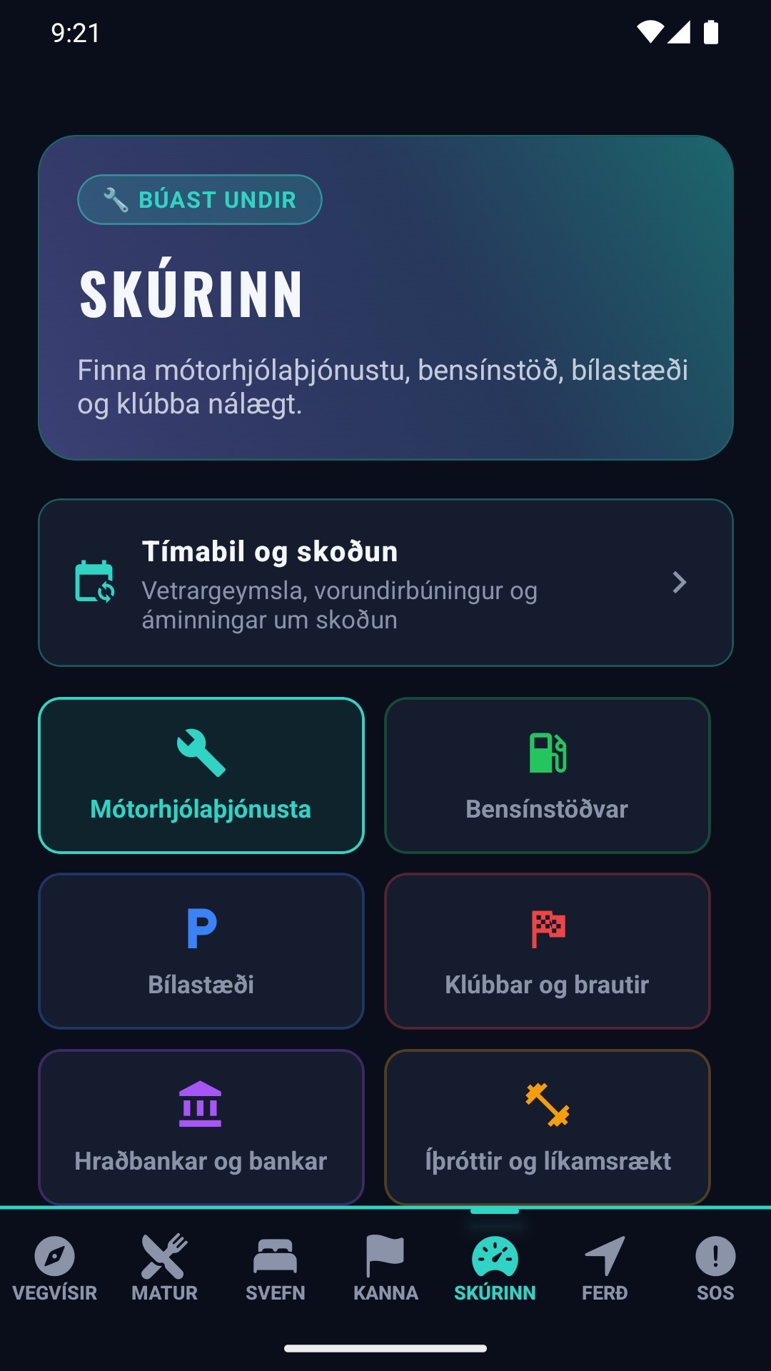 Verkstæðið — mótorhjólaþjónusta, bensínstöðvar, bílastæði og klúbbar í nágrenninu